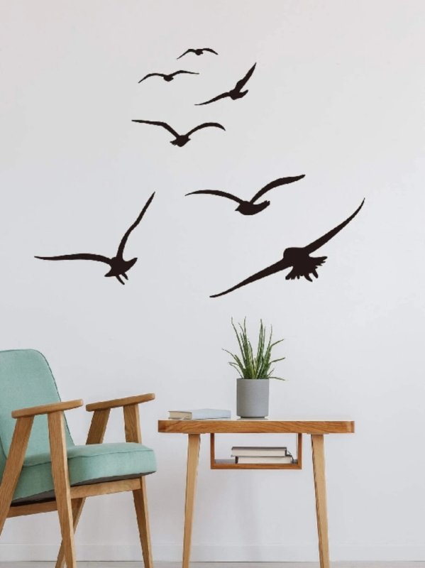 Laser Cut Seagull Print Wall Sticker Free Vector Download - 3axis.co - 3D model önizlemesi