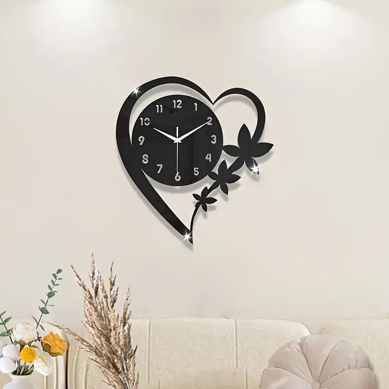 Laser Cut Acrylic Wall Clock In The Shape Of A Heart Free Vector Download - 3axis.co - 3D model önizlemesi