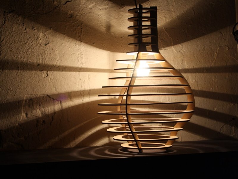 Laser Cut Wooden Hanging Lamp Free Vector Download - 3axis.co - 3D model önizlemesi