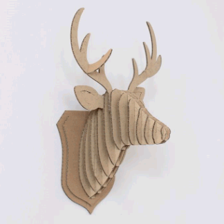 Laser Cut Cardboard Deer Head Wall Hanging Free Vector