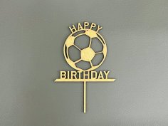 Laser Cut Soccer Cake Topper Free Vector