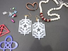 Laser Cut Acrylic Geometric Earrings Free Vector