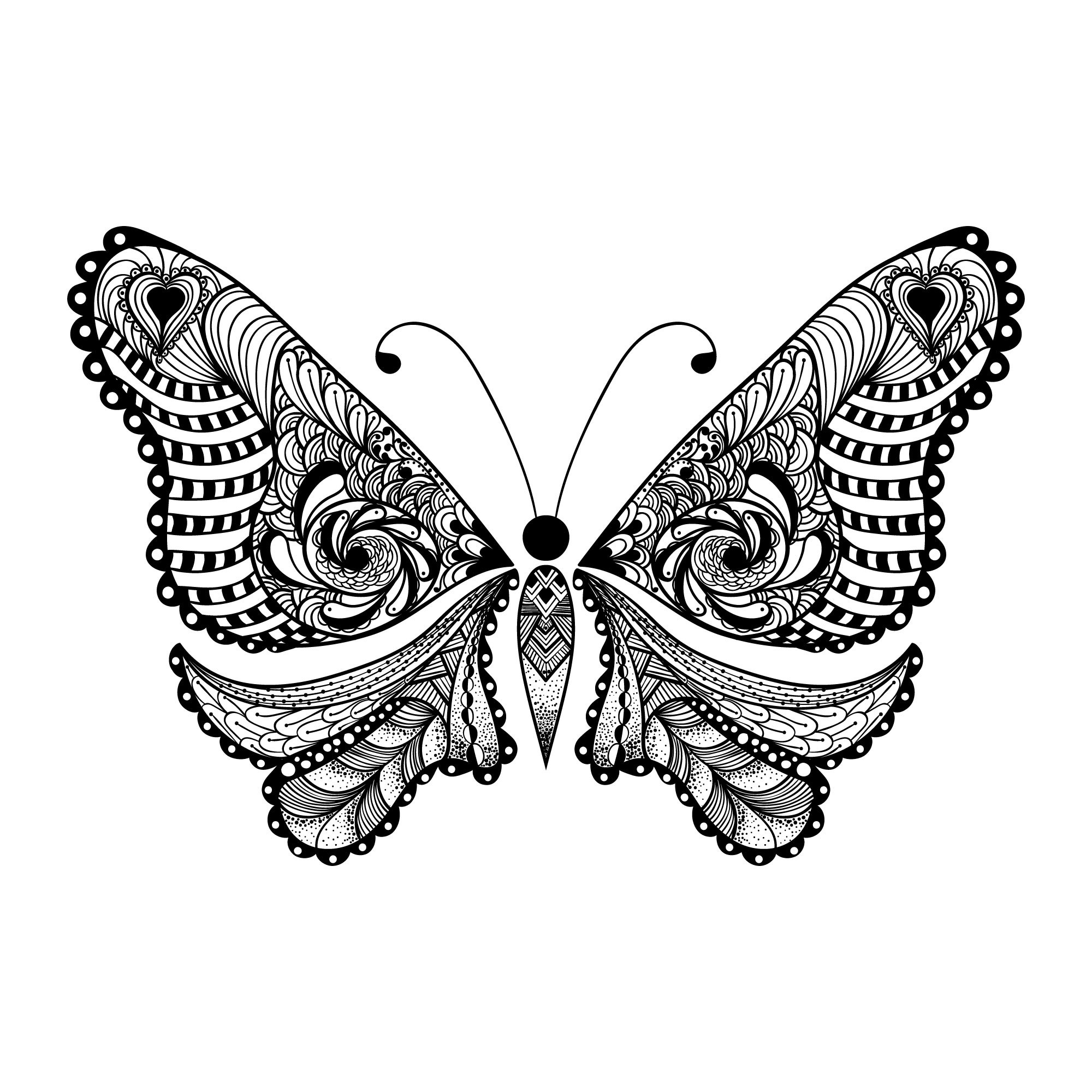 Download Zentangle Butterfly (.eps) Free Vector Download - 3axis.co