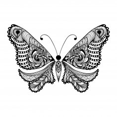 Zentangle Butterfly Free Vector