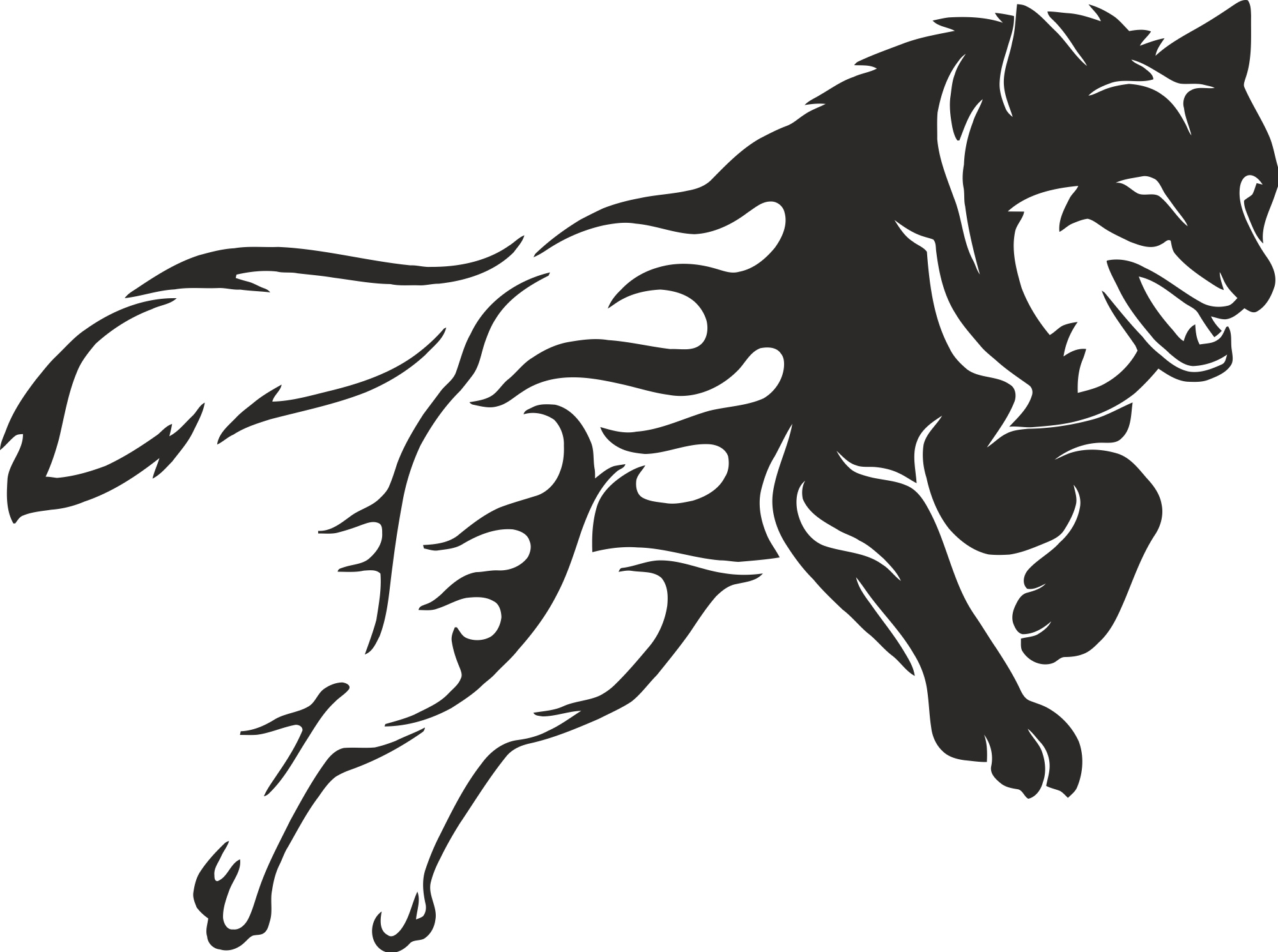 Wolf Stencil Free Vector cdr Download 3axis.co