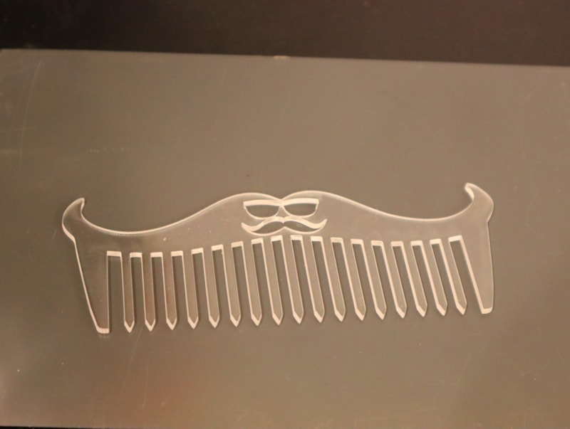 Laser Cut Acrylic Mustache Shape Comb DXF File