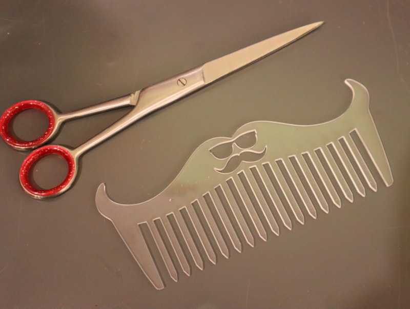 Laser Cut Acrylic Mustache Shape Comb DXF File