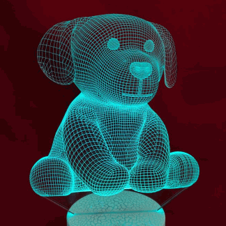 Laser Cut Dog Puppy 3D Lamp Free Vector