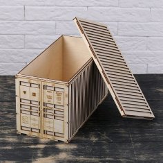 Laser Cut Shipping Container 3D Model Free Vector