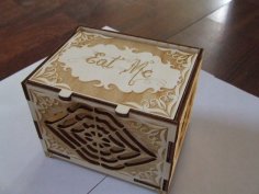 Laser Cut Wooden Cookie Box Wooden Box With Lid Free Vector