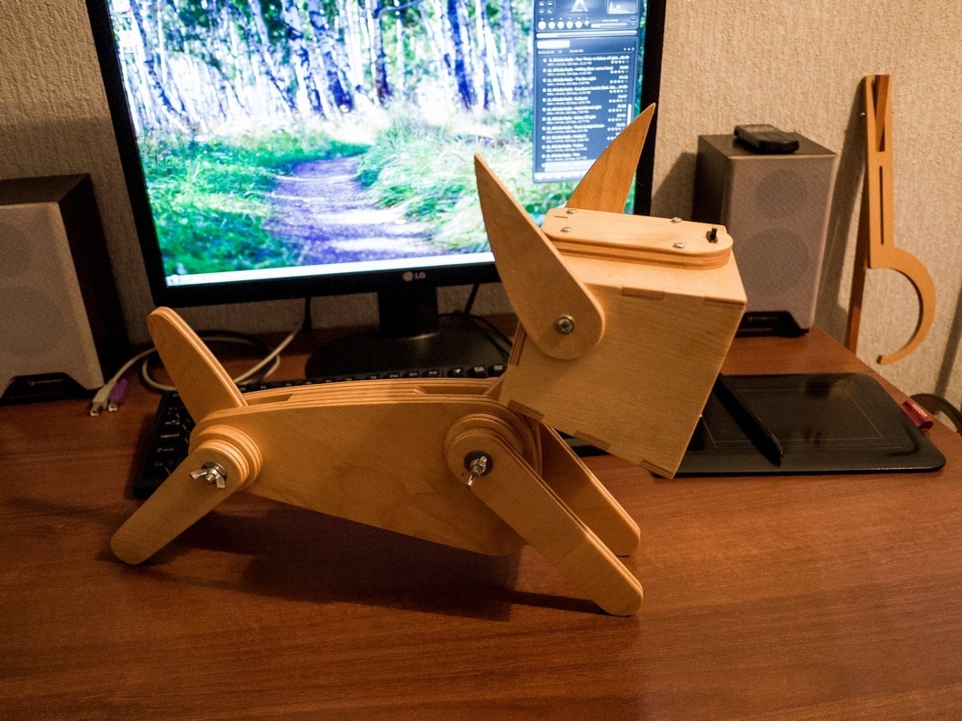 Laser Cut Cute Wooden Dog Design Adjustable Table Lamp Free Vector