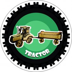 Tractor 3D Puzzle Laser Cut Free Vector