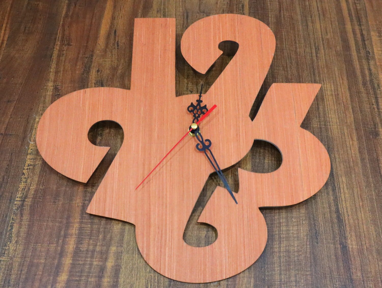 Laser Cut Stylish Wooden Wall Clock Free Vector