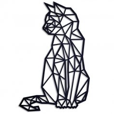 Laser Cut Geometric Cat Wall Art Free Vector