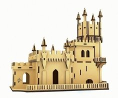 Laser Cut Wooden Castle Free Vector