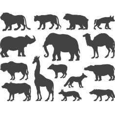 Wild Animals Silhouette Free Vector