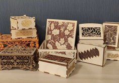 Laser Cut Decorative Wooden Box DXF File