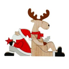 Laser Cut Santa And Reindeer Toy Christmas Decoration Free Vector