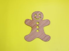 Gingerbread Man Laser Cut Out Unfinished Wood Shape Craft Free Vector