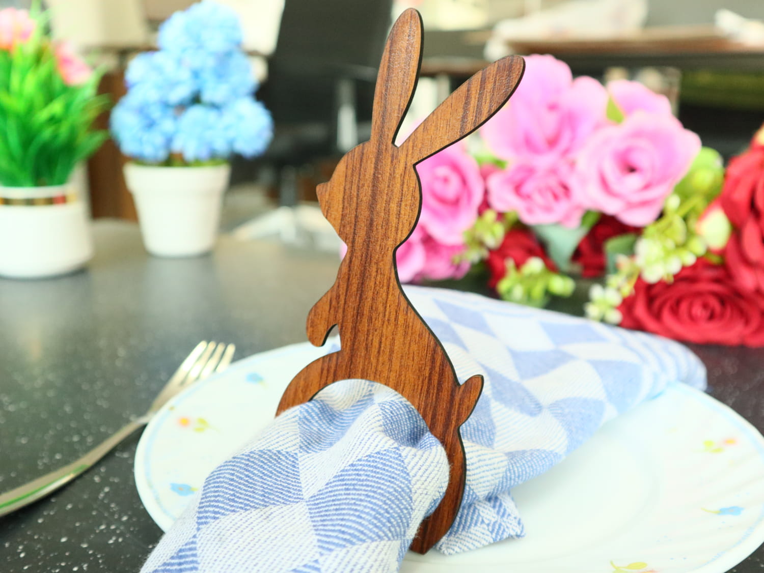 Laser Cut Bunny Napkin Rings SVG DXF CDR AI PDF Free Download - 3axis.co