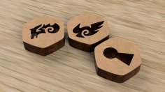 Laser Cut War Chest Control Markers SVG File