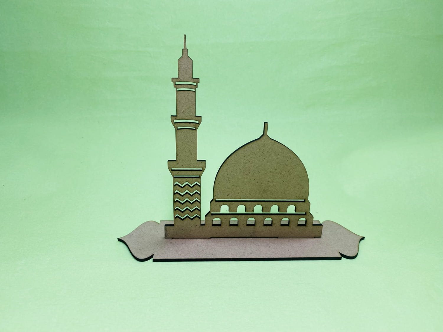 Laser Cut Masjid Nabawi Wooden Islamic Gift Decor Free Vector