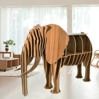 Laser Cut Elephant Shelf Free Vector