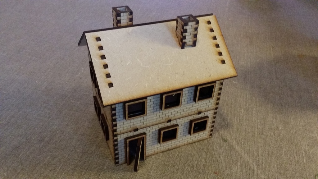 Laser Cut Brick House With Three Floors DXF File