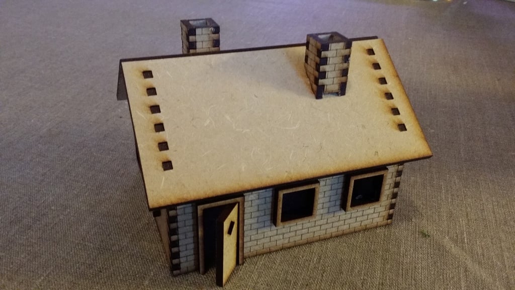 Laser Cut Brick House With Three Floors DXF File