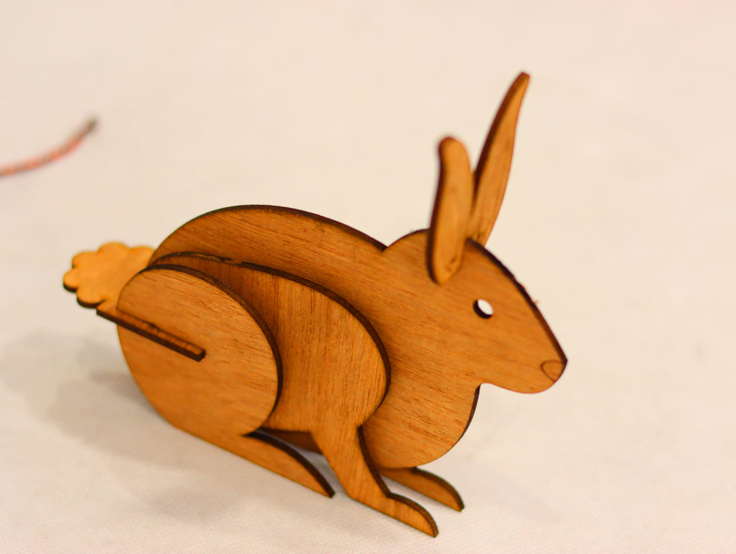 Laser Cut Wood Bunny Decor 3mm Free Vector