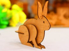 Laser Cut Wood Bunny Decor 3mm Free Vector