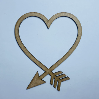 Laser Cut Unfinished Wooden Arrow Heart Cutout Free Vector