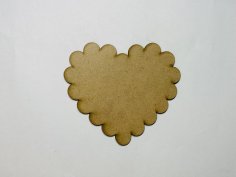 Laser Cut Fancy Heart Shape Wood Cutout Free Vector