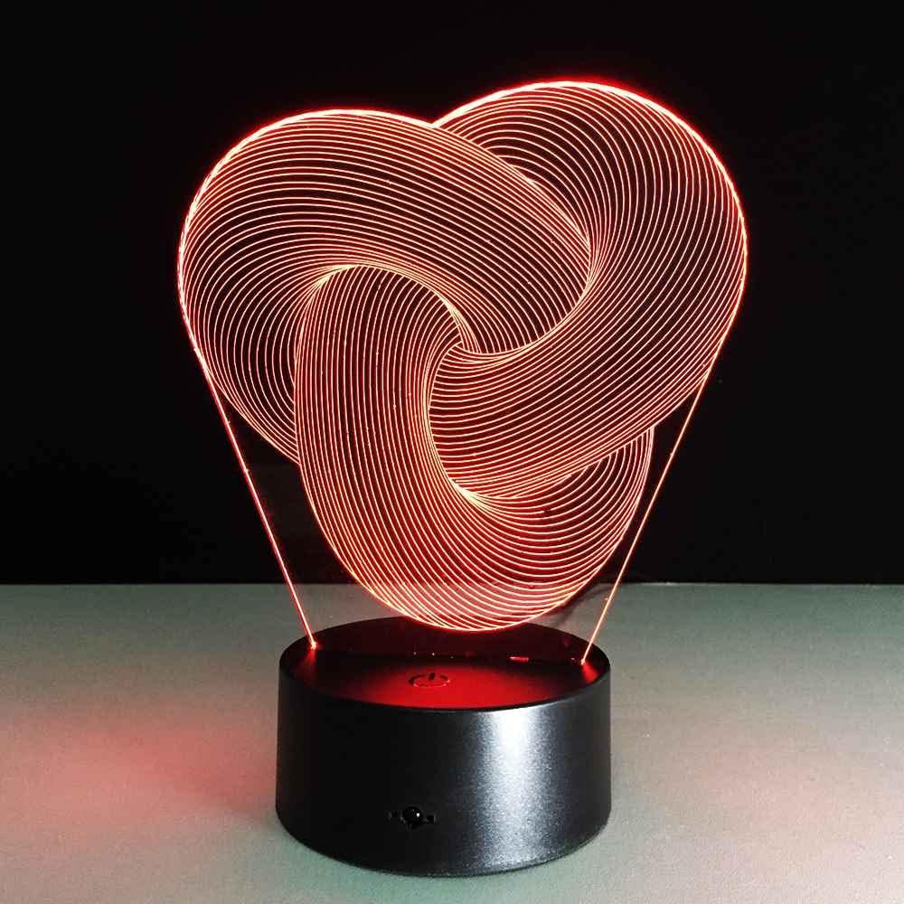Laser Cut Abstract Knot Optical Illusion 3D Lamp DXF File