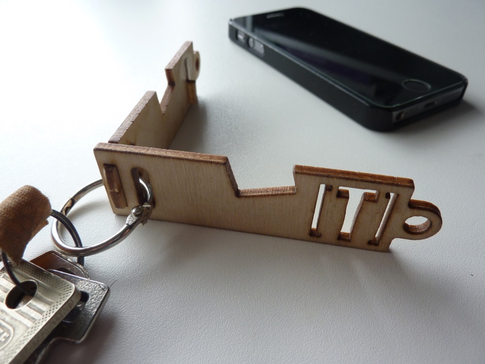 Laser Cut Keychain Phone Stand DXF File