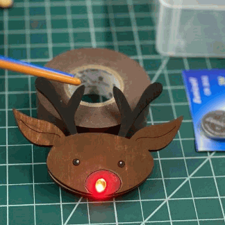 Laser Cut Reindeer Light Up Pin SVG File