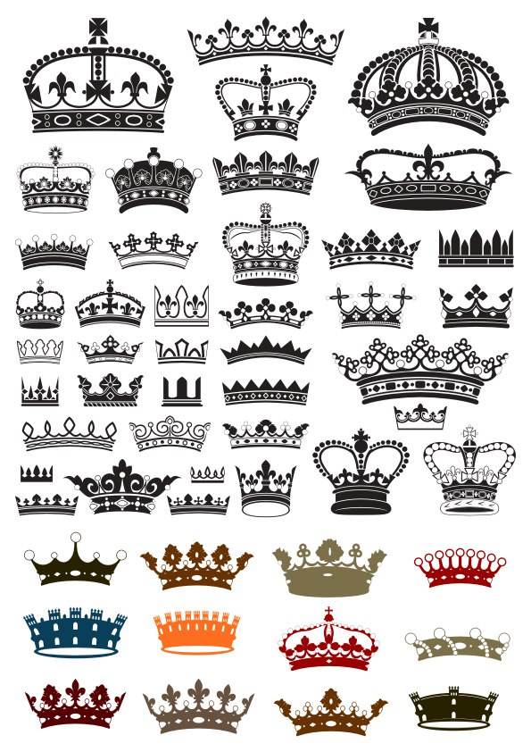 King and queen crowns design Royalty Free Vector Image