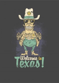 Welcome To Texas Print Free Vector