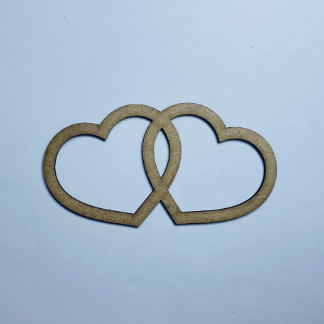 Laser Cut Wooden Two Hearts Cutout Wood Two Hearts Shape Free Vector