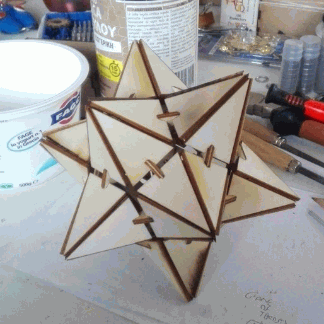 Laser Cut Wood Small Stellated Dodecahedron SVG File