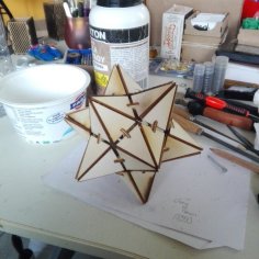 Laser Cut Wood Small Stellated Dodecahedron SVG File