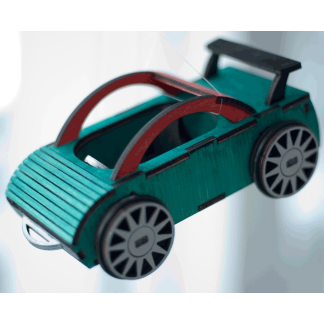Laser Cut Wooden Sports Car 3D Model Free Vector