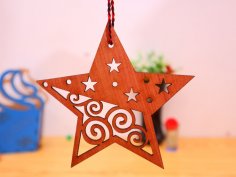 Laser Cut Hanging Star Decor Free Vector