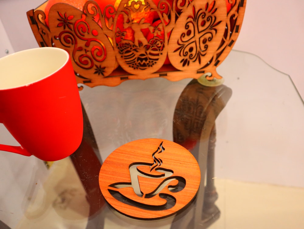 Laser Cut Round Tea Cup Coaster DXF File