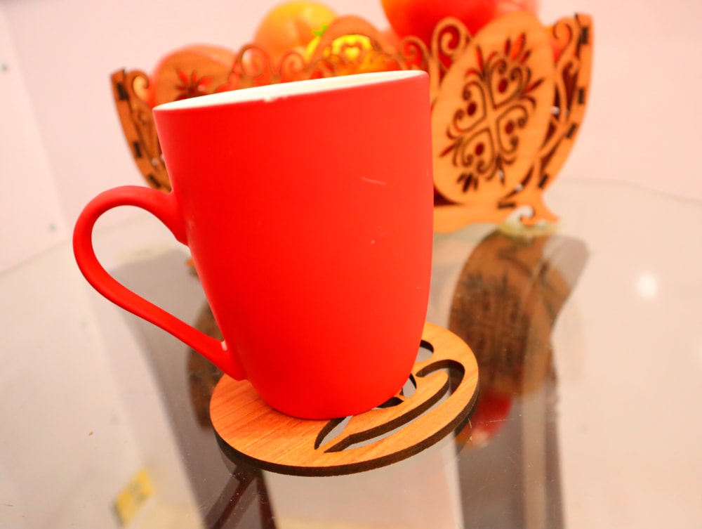 Laser Cut Round Tea Cup Coaster DXF File
