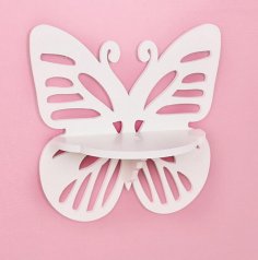 Laser Cut Wall Hanging Shelf Butterfly Rack Template Free Vector