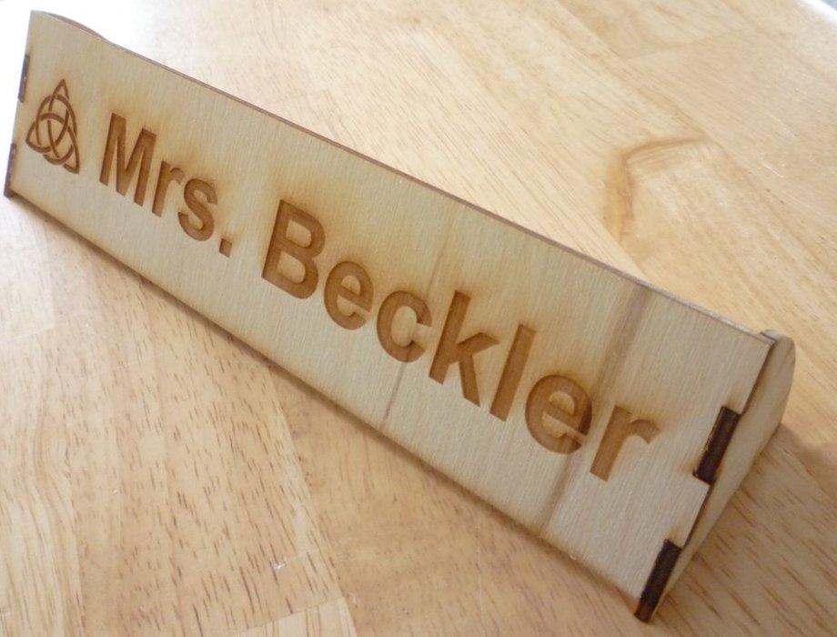 Laser Cut Desk Name Plate Template PDF File Free Download 3axis co