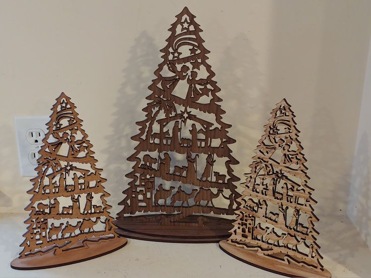 Laser Cut Nativity Tree Free Vector cdr Download - 3axis.co - 3D model önizlemesi
