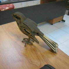 Laser Cut Sparrow 3D Puzzle SVG File