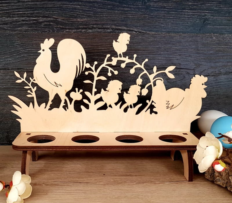 Laser Cut Wood Easter Egg Holder Easter Chicken Free Vector cdr ...